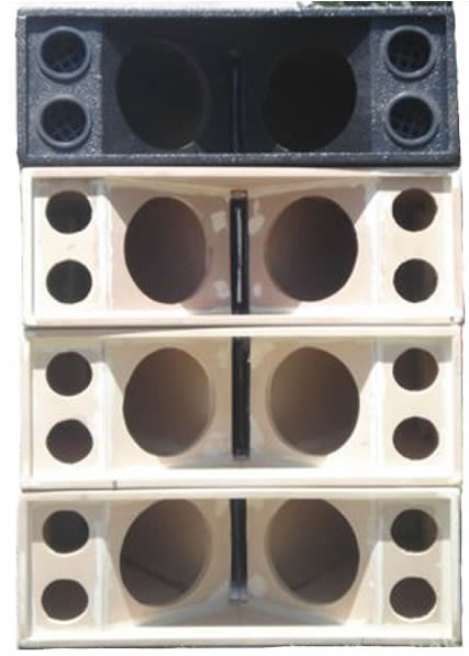 Caixas para Sistema ARRAY para 2 falantes de 8 e 2 drivers FOTOS REAL IMAGENS FEITAS NO SKETCHUP IMAGENS DO PROJETO